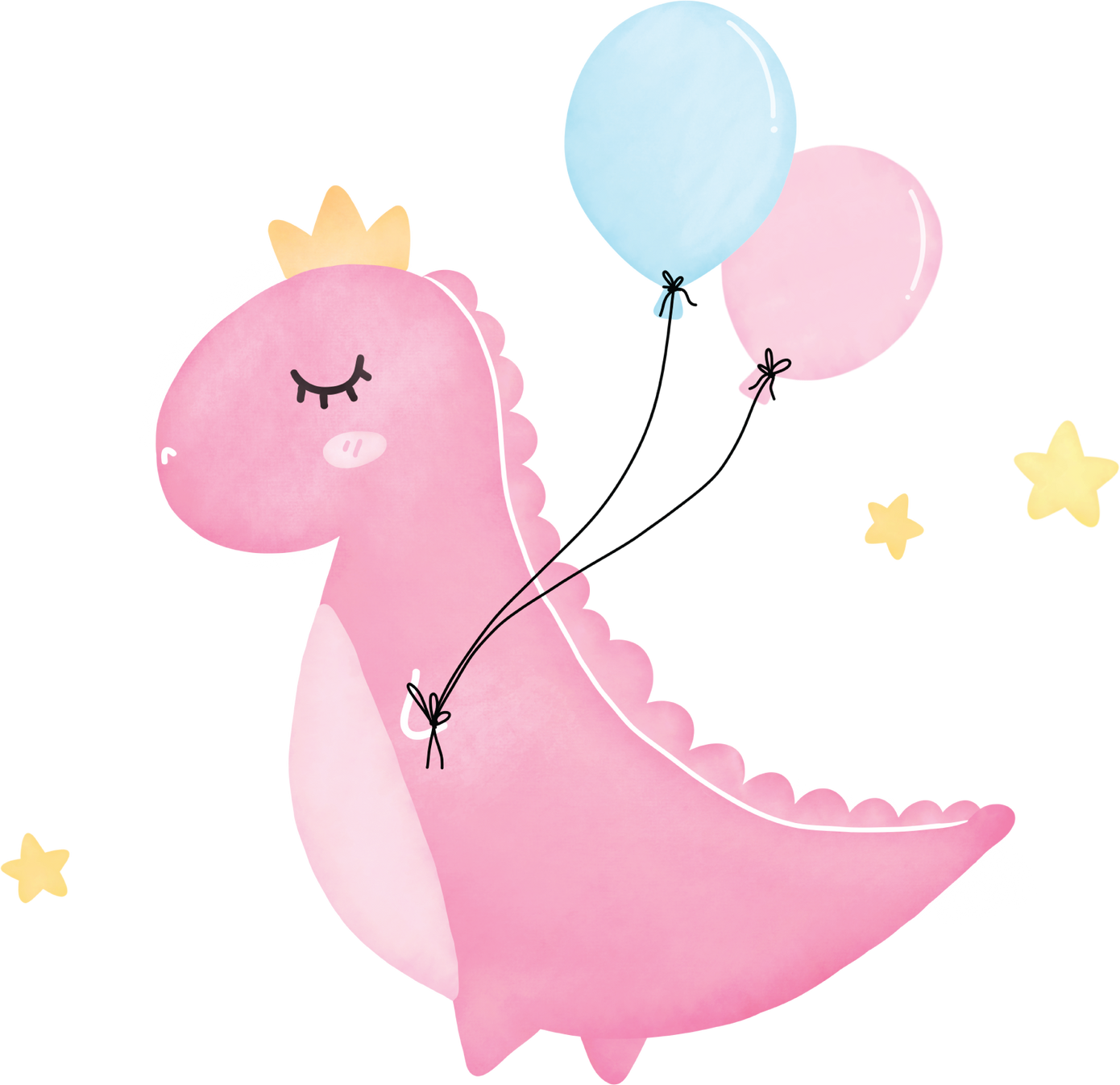 Dinosaur Holding Balloons